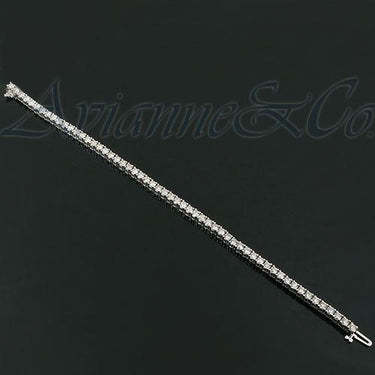 14K White Solid Gold Womens Diamond Tennis Bracelet 6.23 Ctw